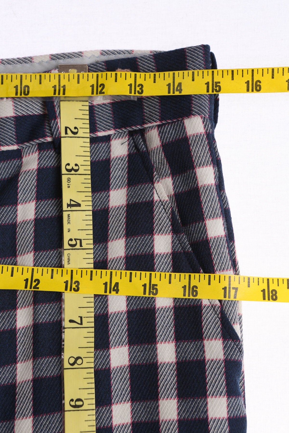 Vintage Levi's Panatela Blue Plaid Polyester Pants