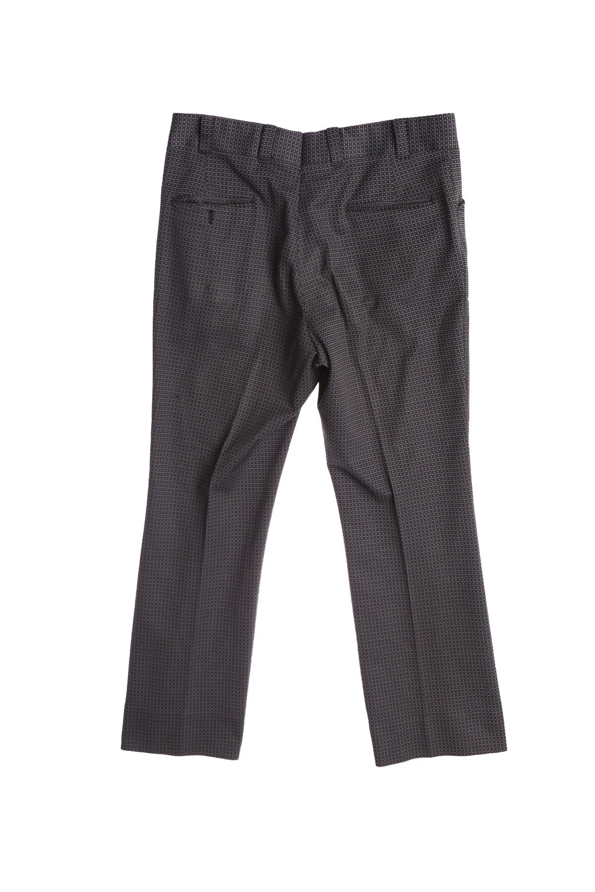 70's Men Black Paid Casual Poly Pants