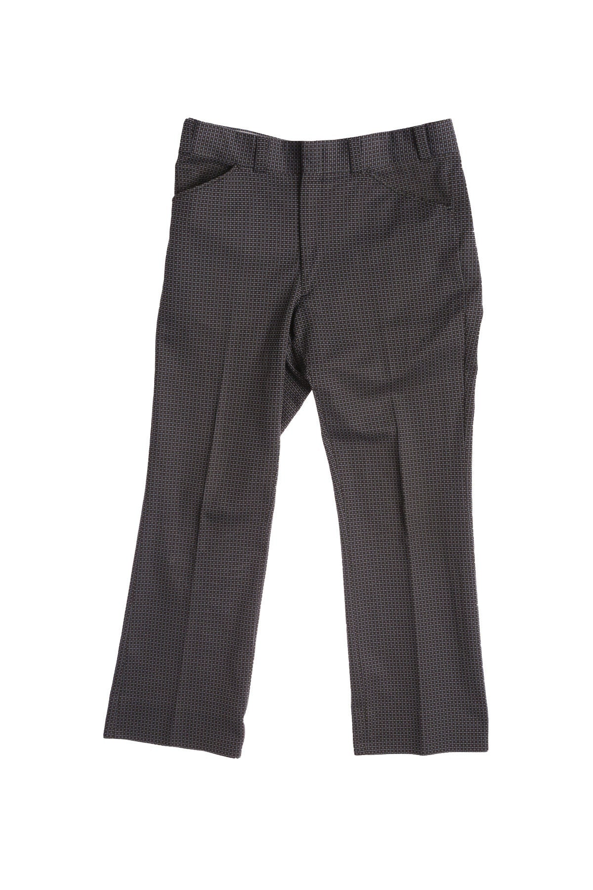 70's Men Black Paid Casual Poly Pants