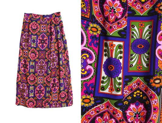 Vintage Women Boho Skirt - Era 70's - 80's