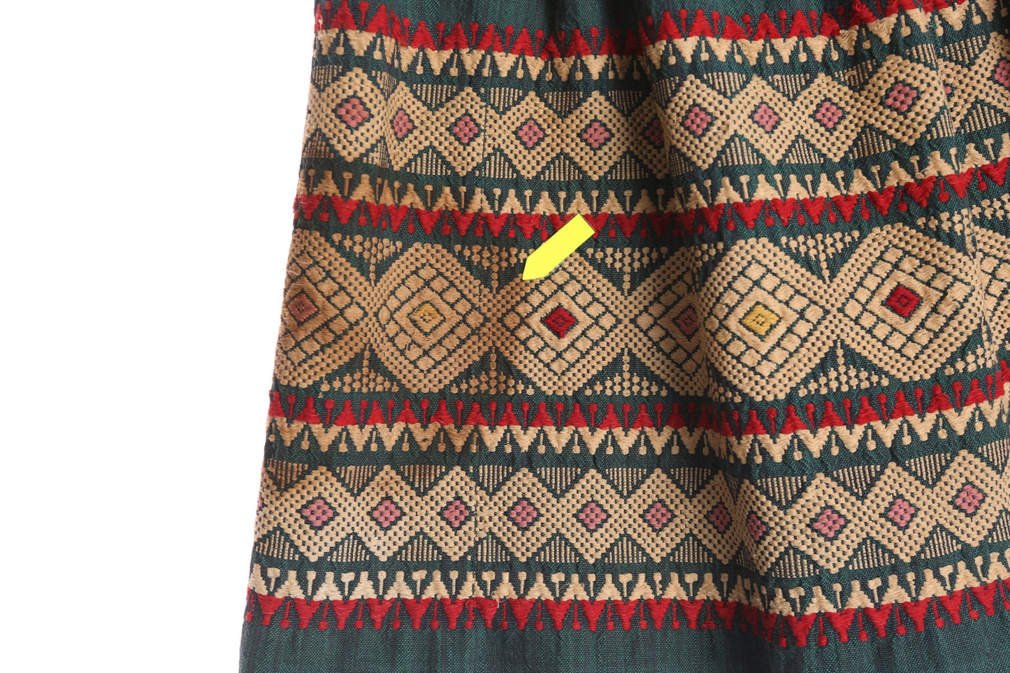Women Vintage Green Embroidered Skirt