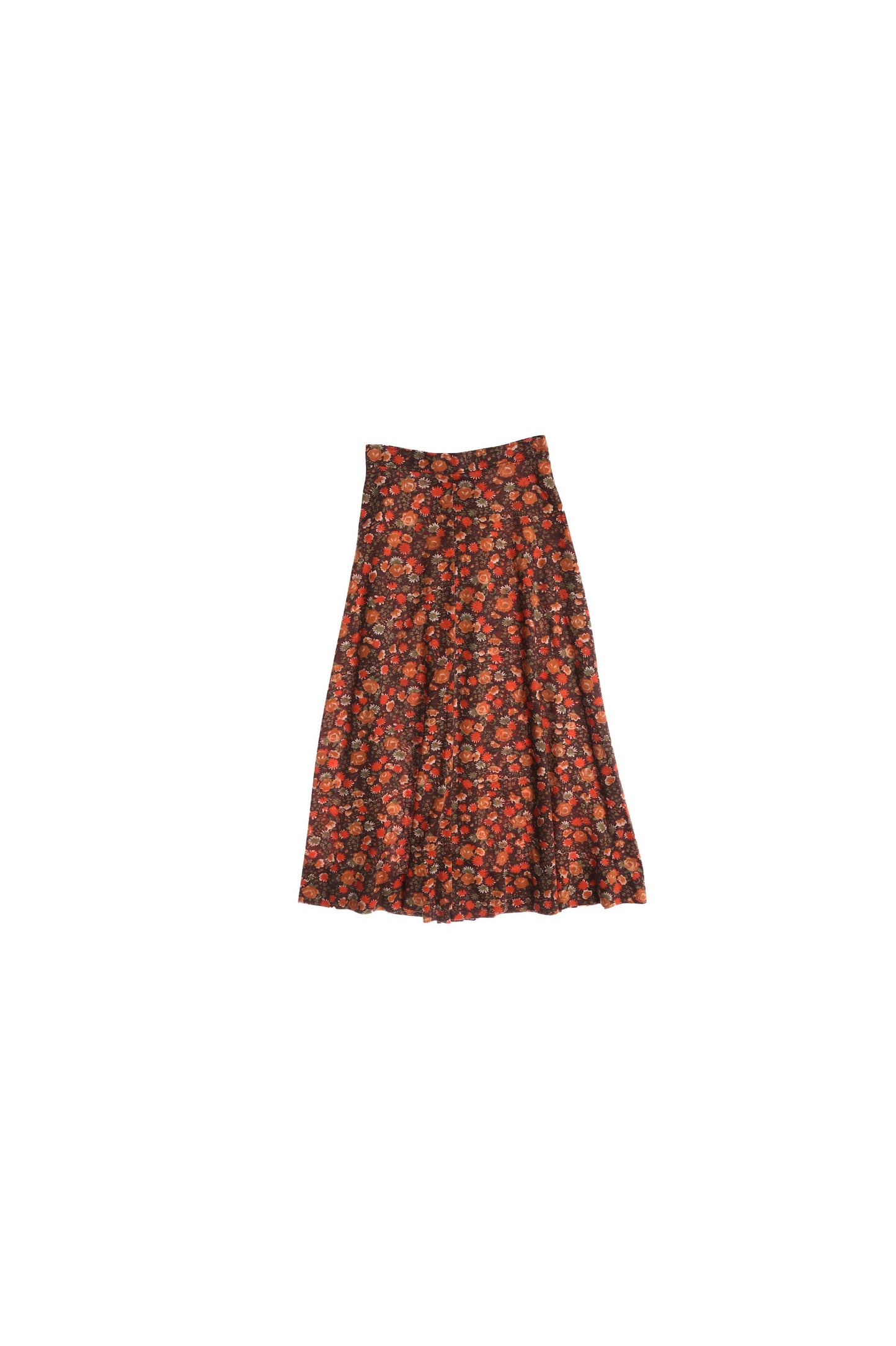 70's Women Brown Cotton Summer Skirt