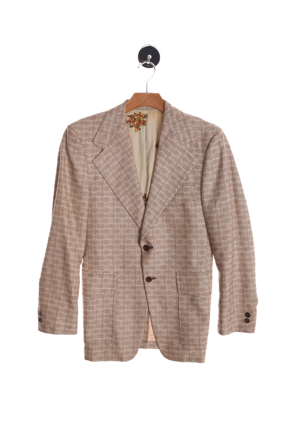 Vintage Beige Casual Blazer - Era 60's 70's