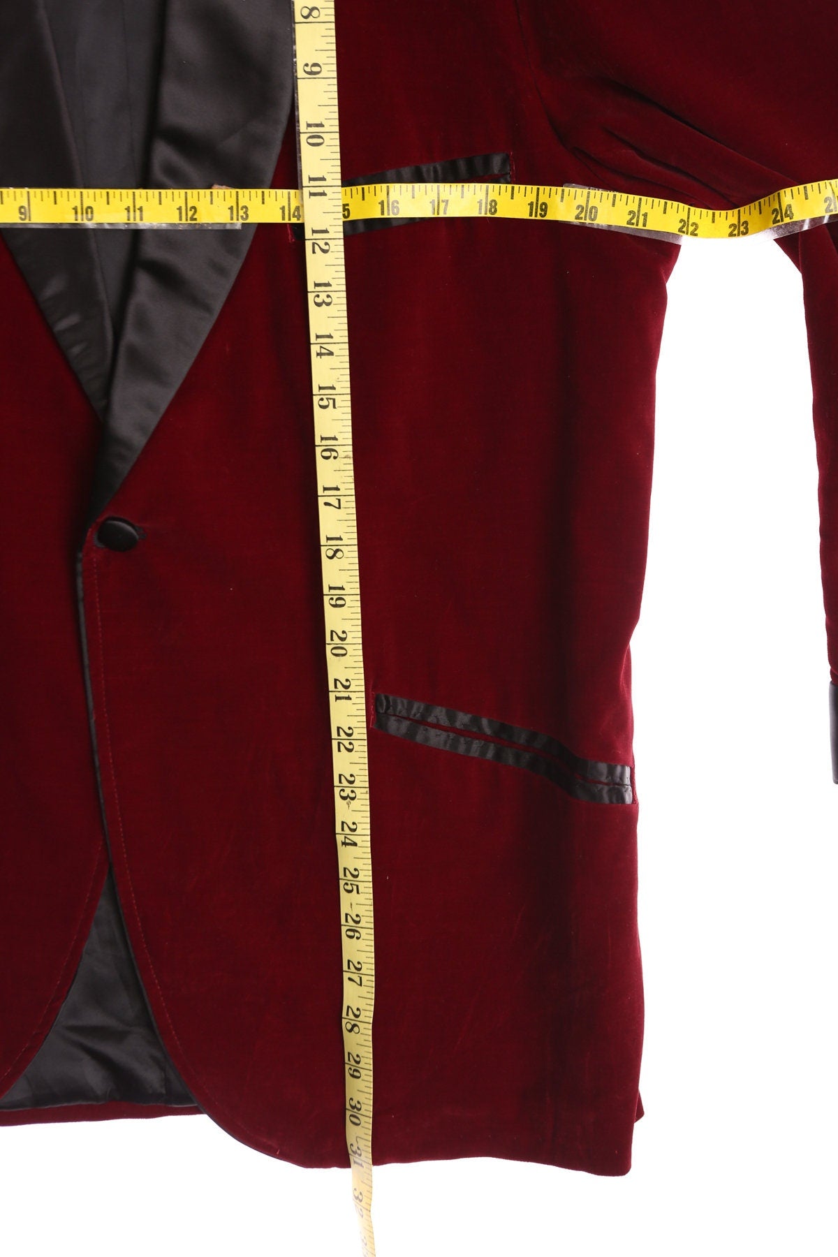 Vintage Red Velvet Tuxedo Jacket - Era 50's - 60's