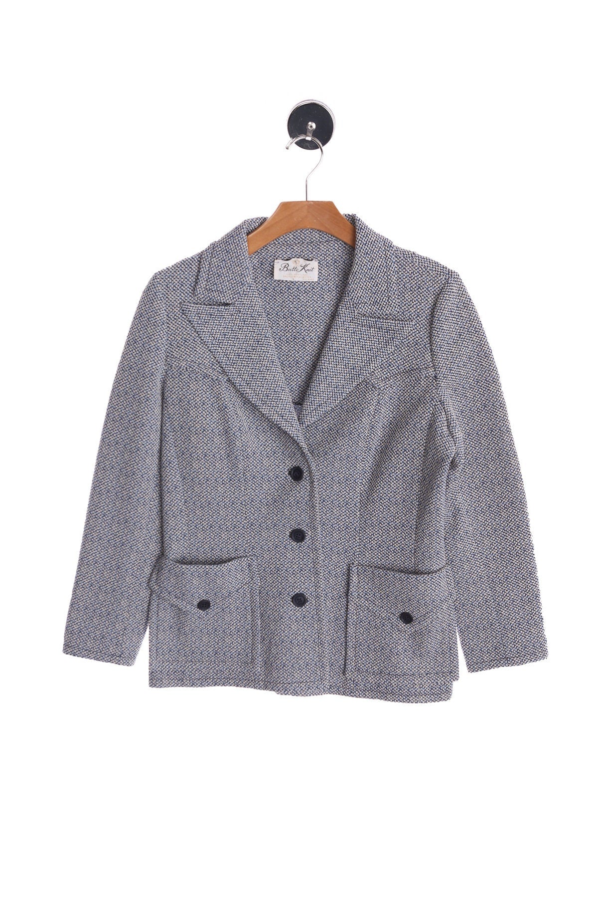 70's Women Blue Casual poly Blazer