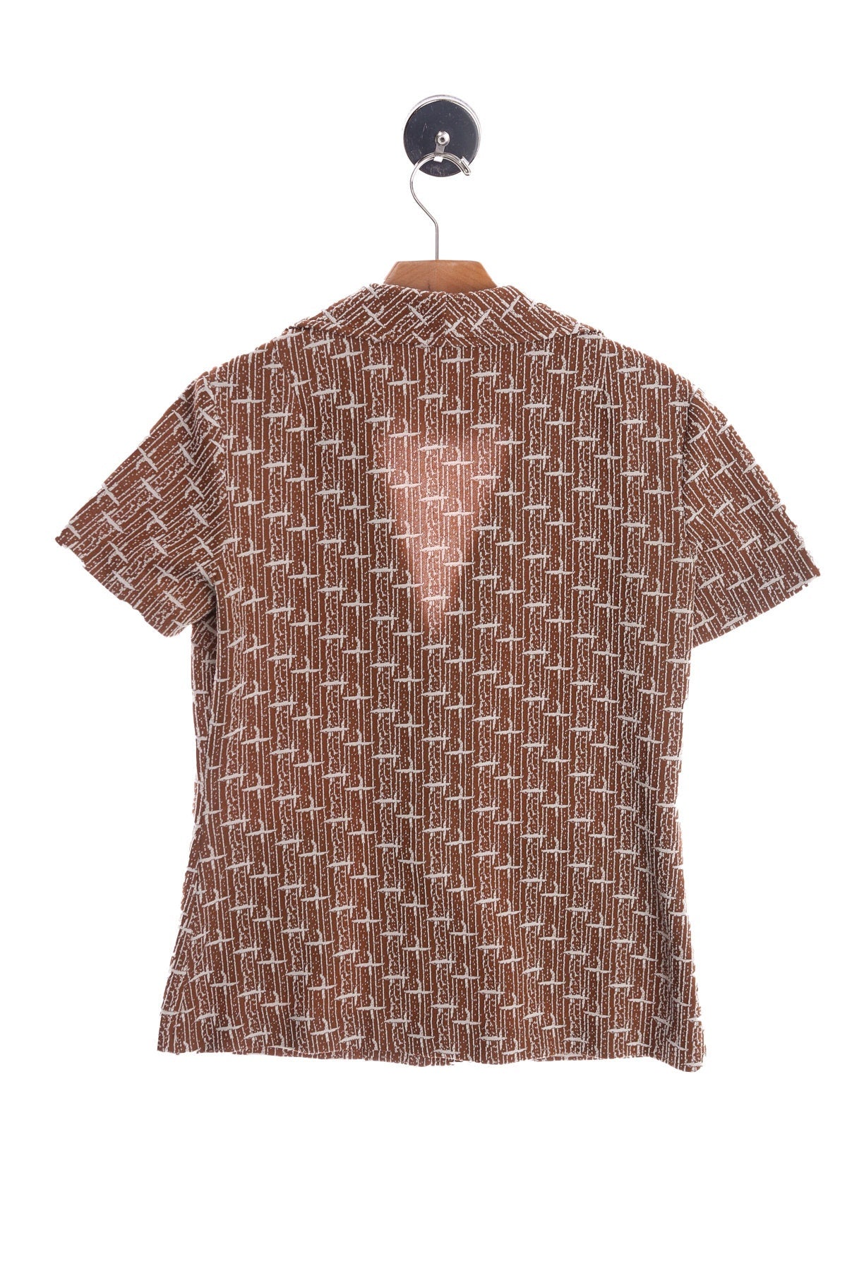 70's Women Brown Poly Top