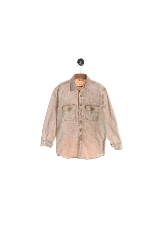 Vintage Carhartt Shirt - Beige - Stone Washed - Long Sleeve - Era 90's - Y2K
