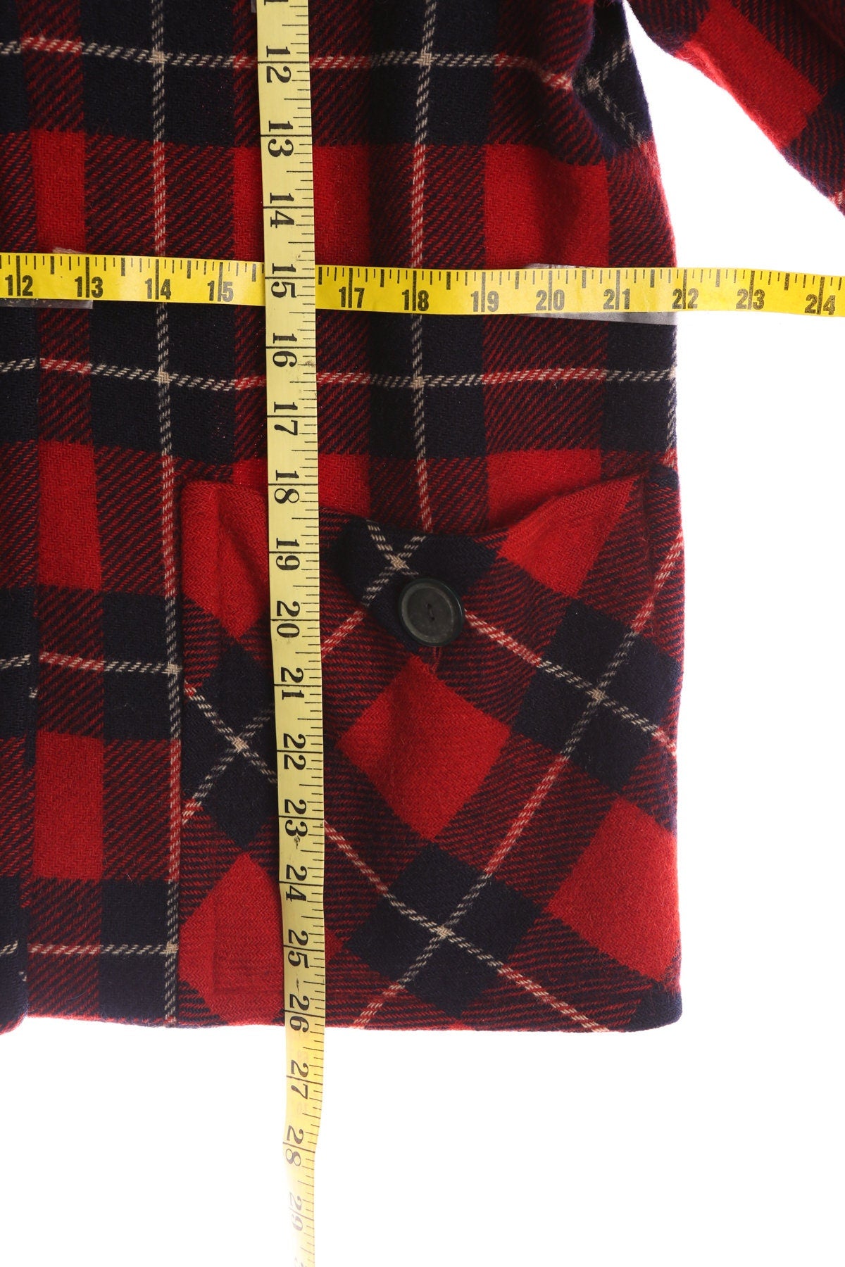 Vintage Women Red Plaid Jacket - Era 40's - 50's