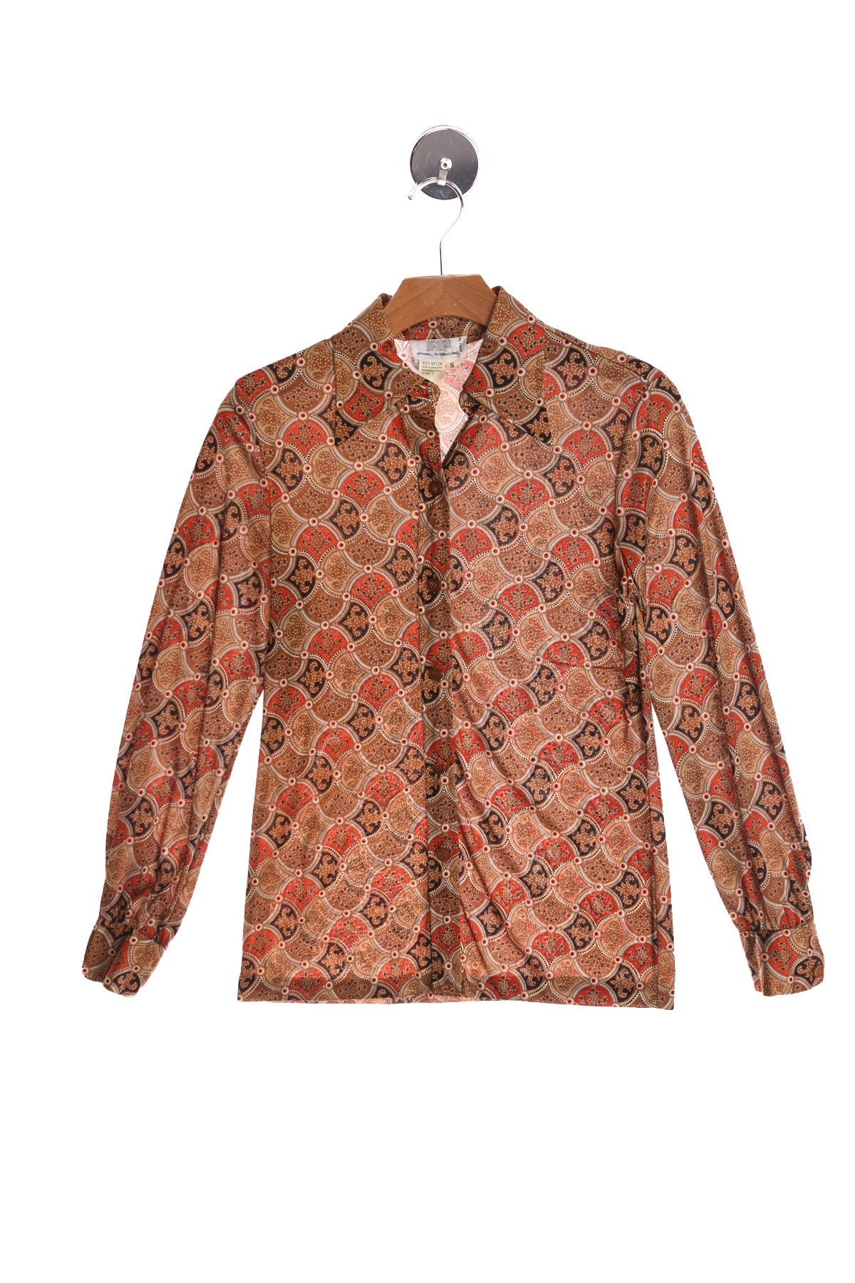 70's Women Brown Disco Top