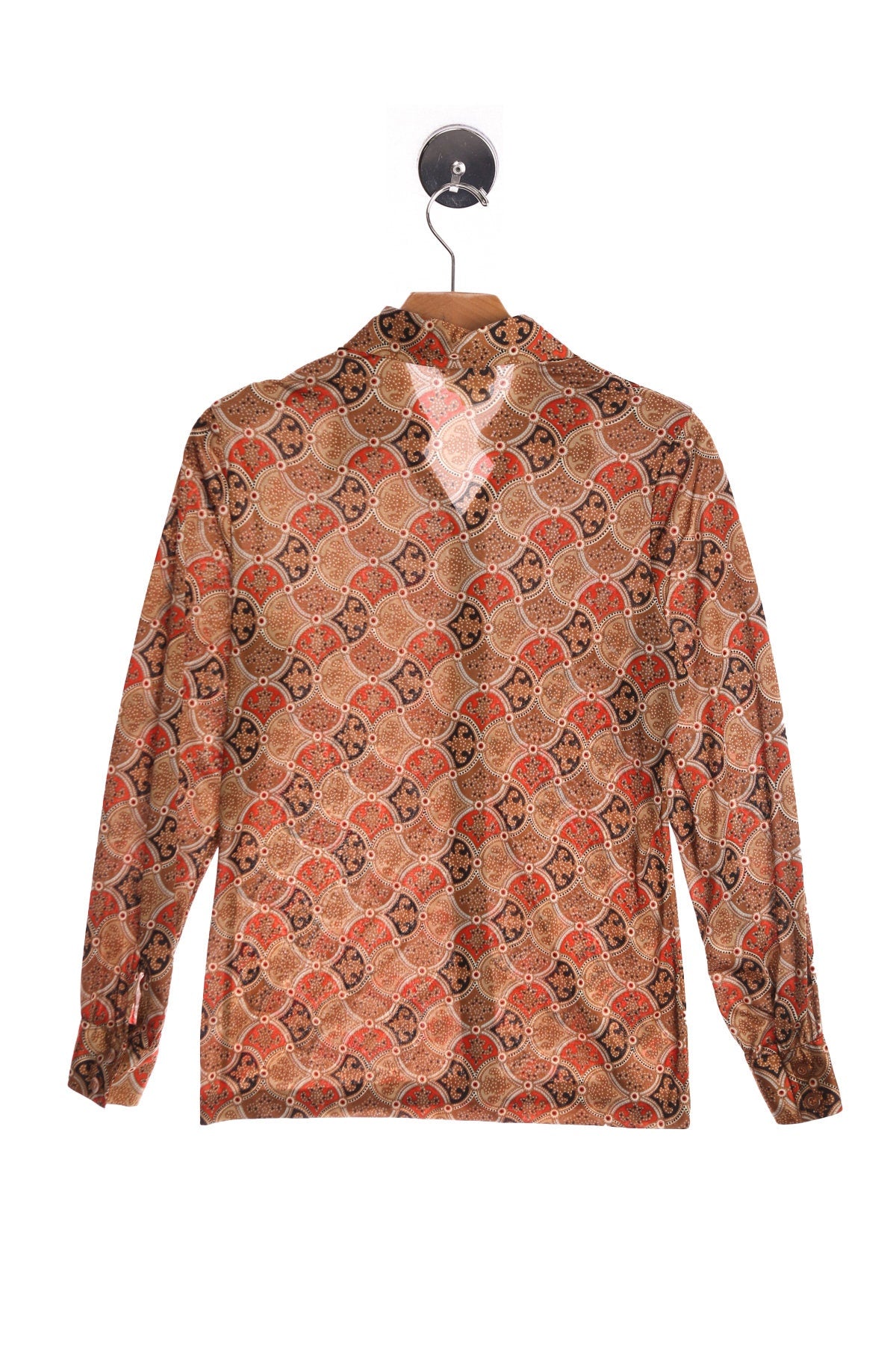 70's Women Brown Disco Top