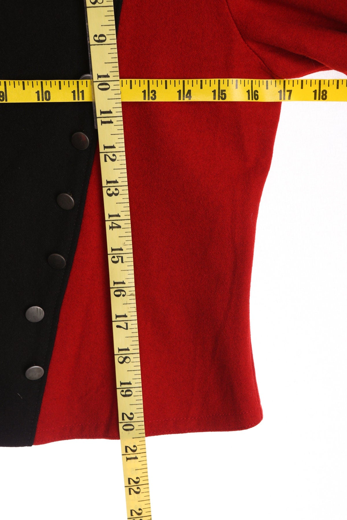 Vintage Marching Band Jacket - Red / Black - Steel Buttons