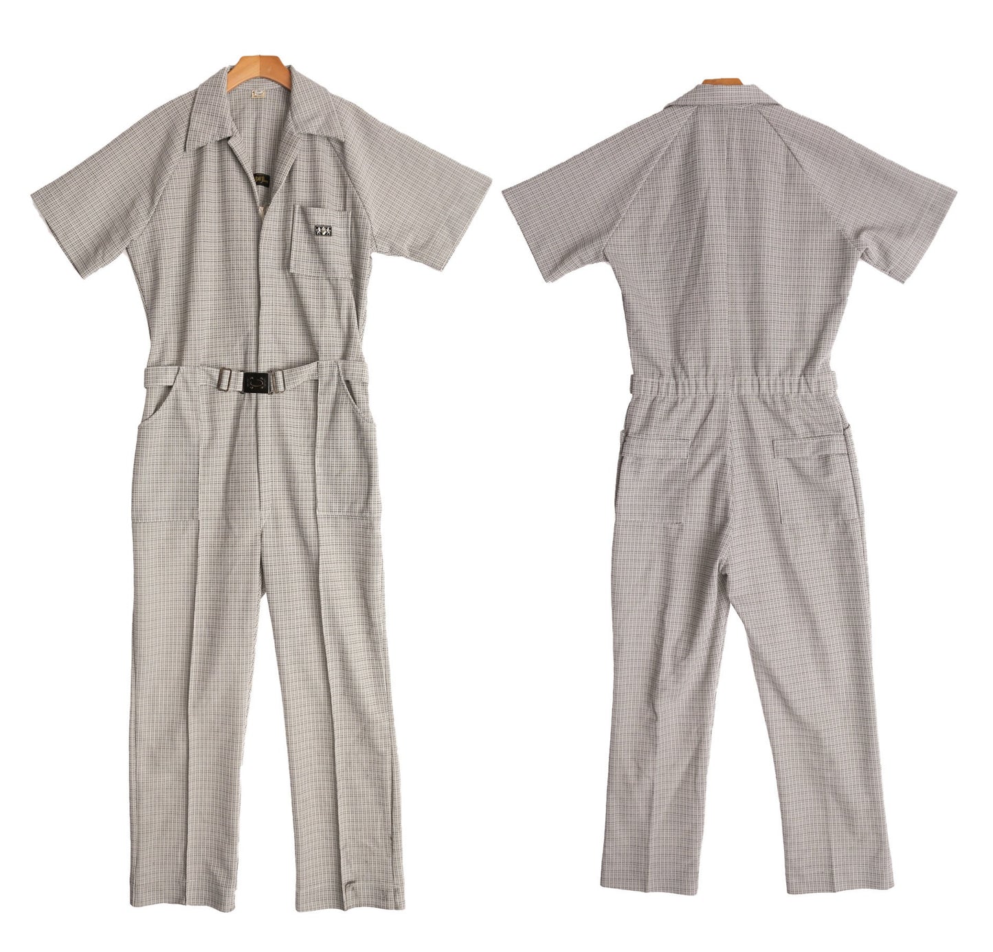 70's Men Gray and white Polyester Jumpsuit - Bill Parry