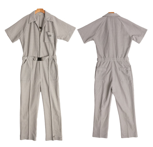 70's Men Gray and white Polyester Jumpsuit - Bill Parry
