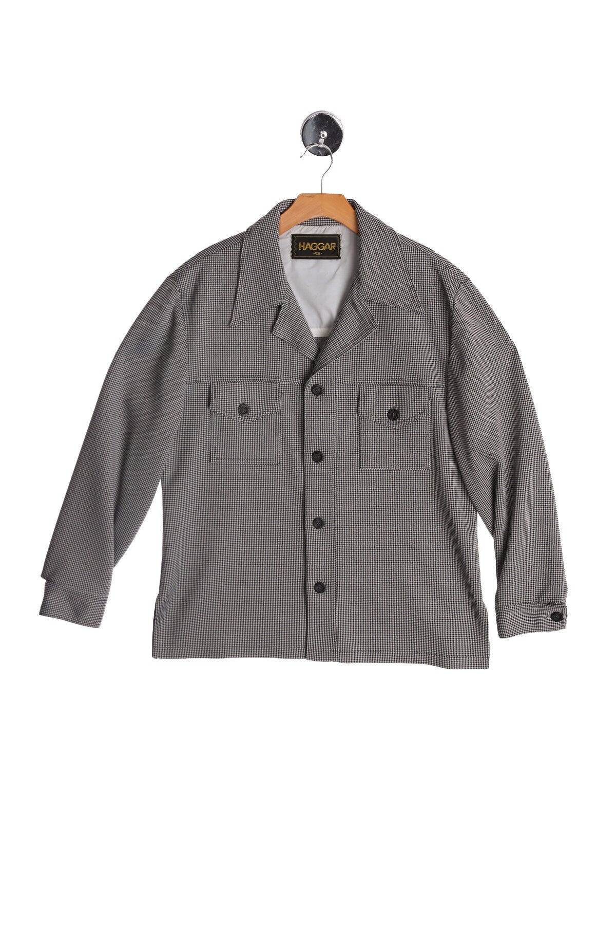 Vintage Men Gray 70's Plaid Jacket by Haggar