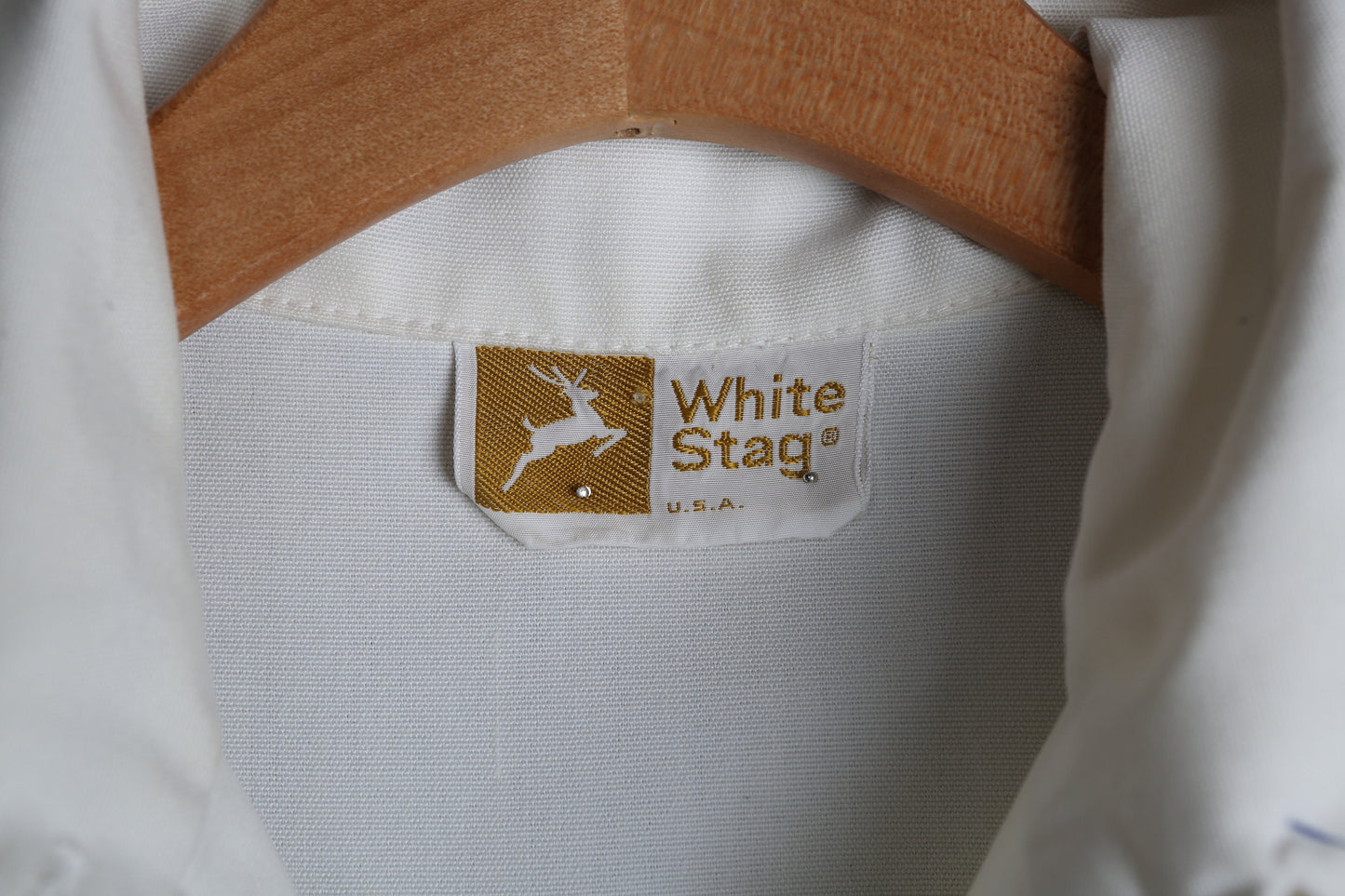 70's White Poly Blouse