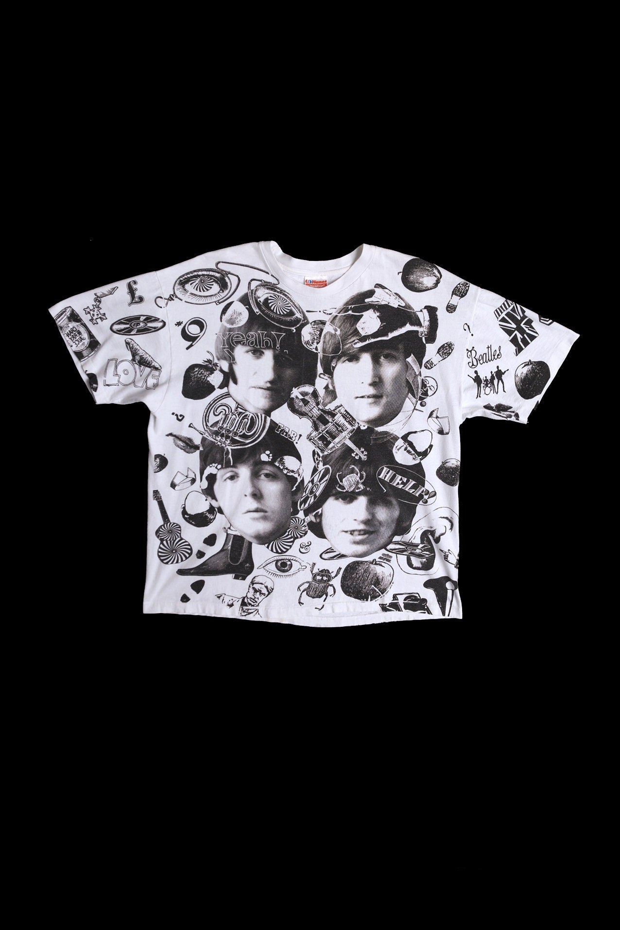 Beatles Graphic T-shirt - Help! - Yeah! Yeah! Yeah! Fab! - Orchestra Print