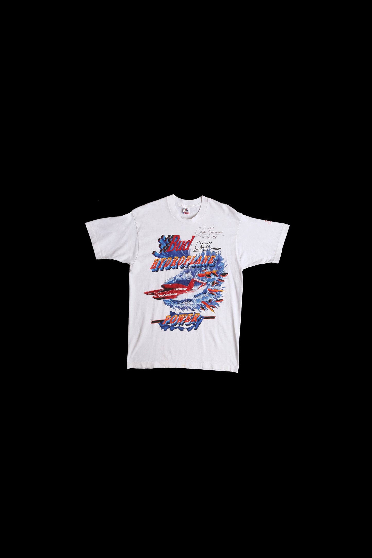 Vintage Autographed Hydroplane Racing Graphic T-shirt