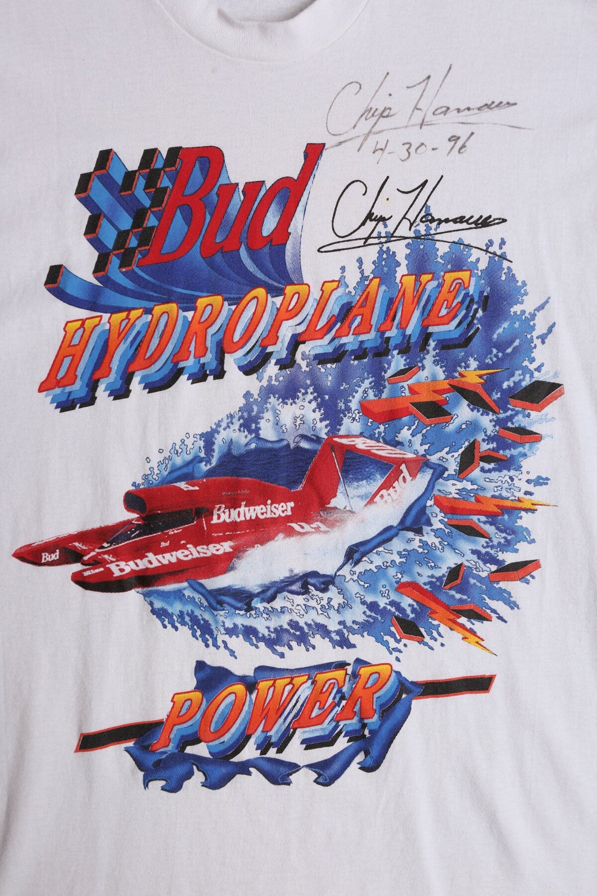 Vintage Autographed Hydroplane Racing Graphic T-shirt