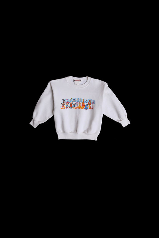 Disneyland Characters White Graphic Sweatshirt