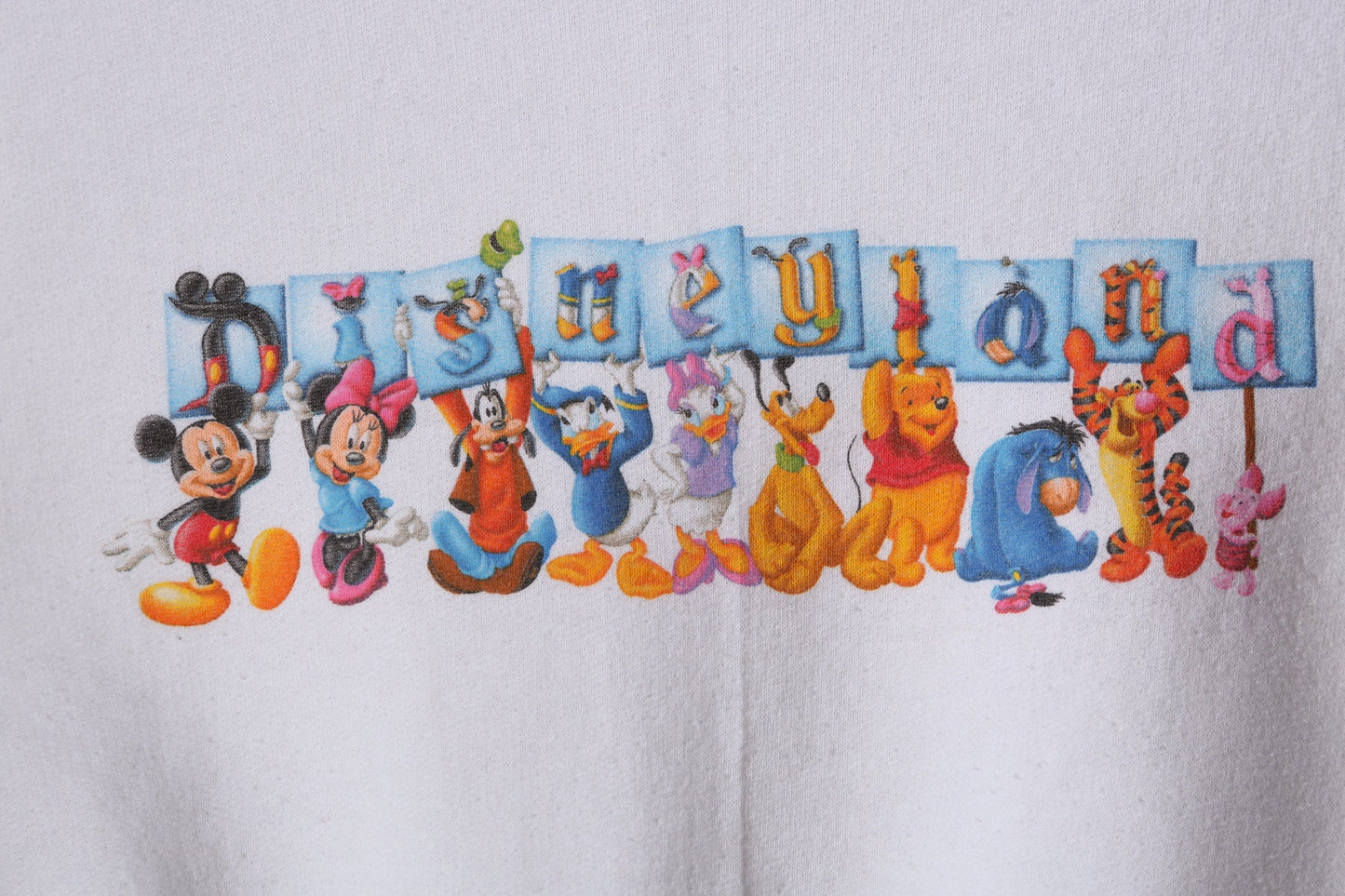 Disneyland Characters White Graphic Sweatshirt