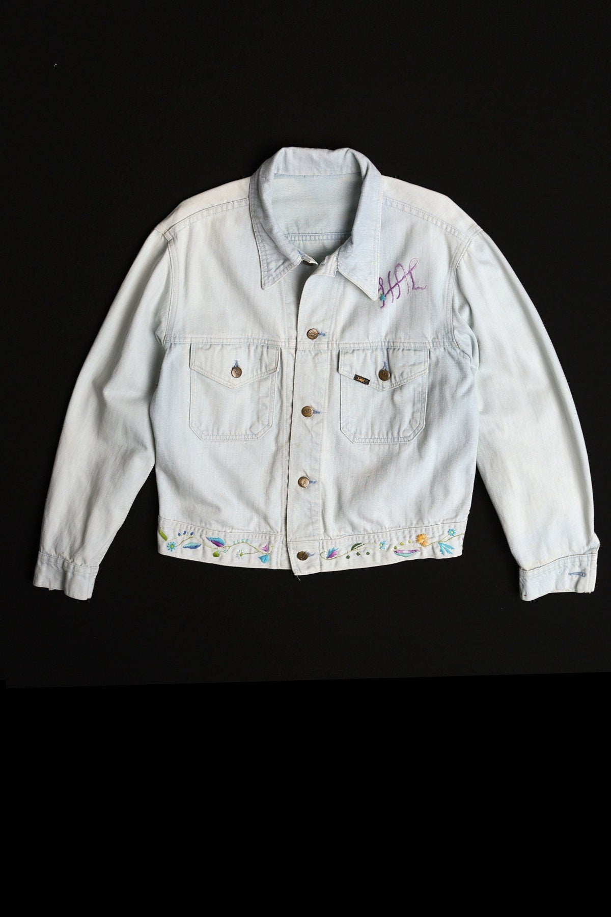 Vintage Lee Blue Embroidered Jacket