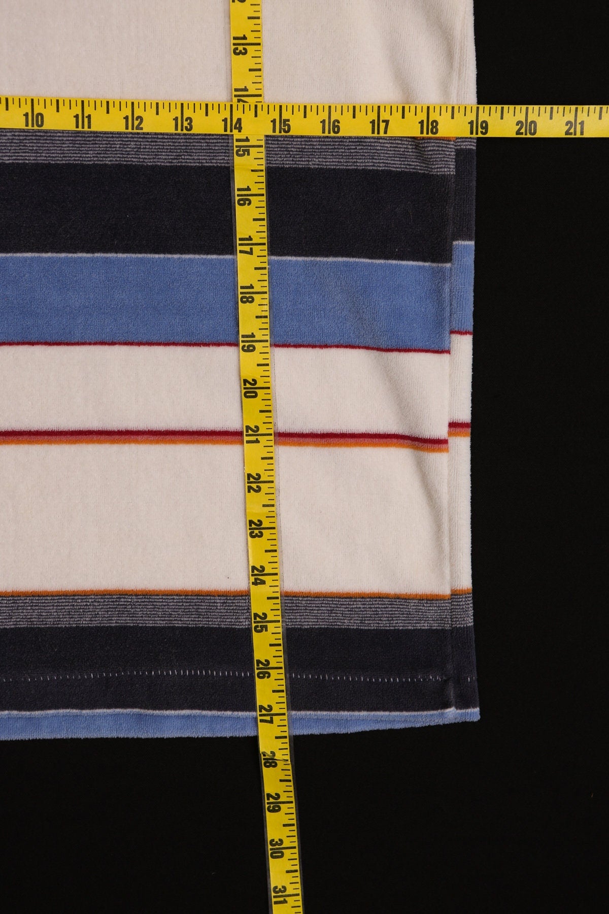 Men Striped Long Sleeve Velour Shirt - Era 80's - 90's