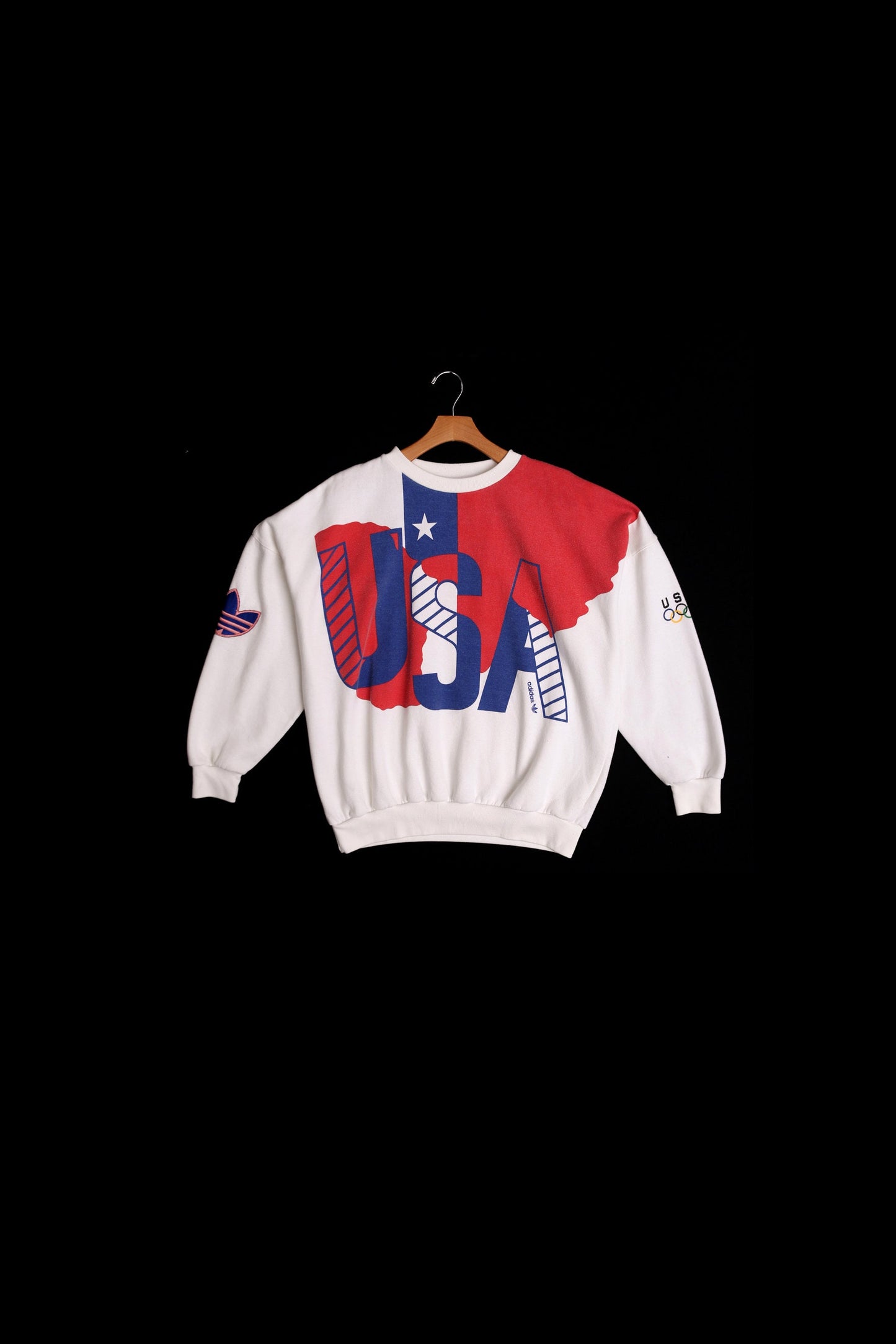 Vintage White USA Print Graphic Sweatshirt