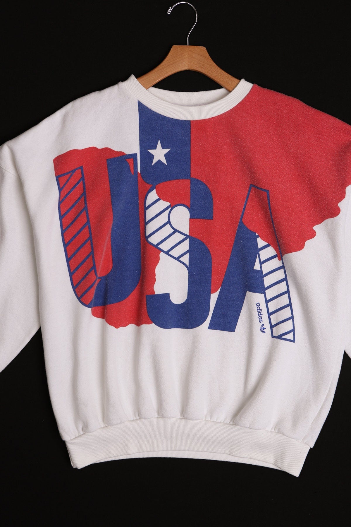 Vintage White USA Print Graphic Sweatshirt