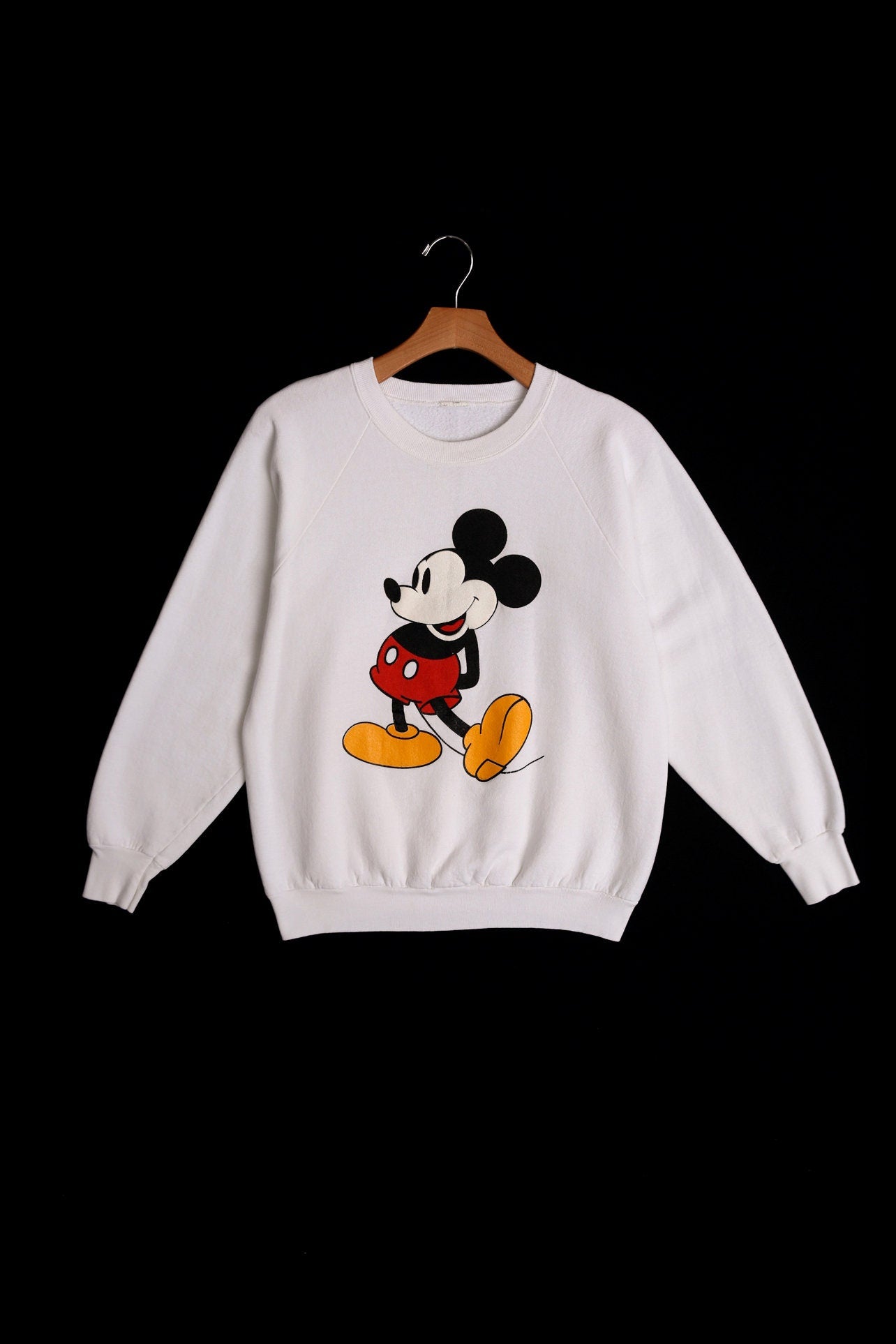 Vintage White Sweatshirt - Mickey Mouse Print