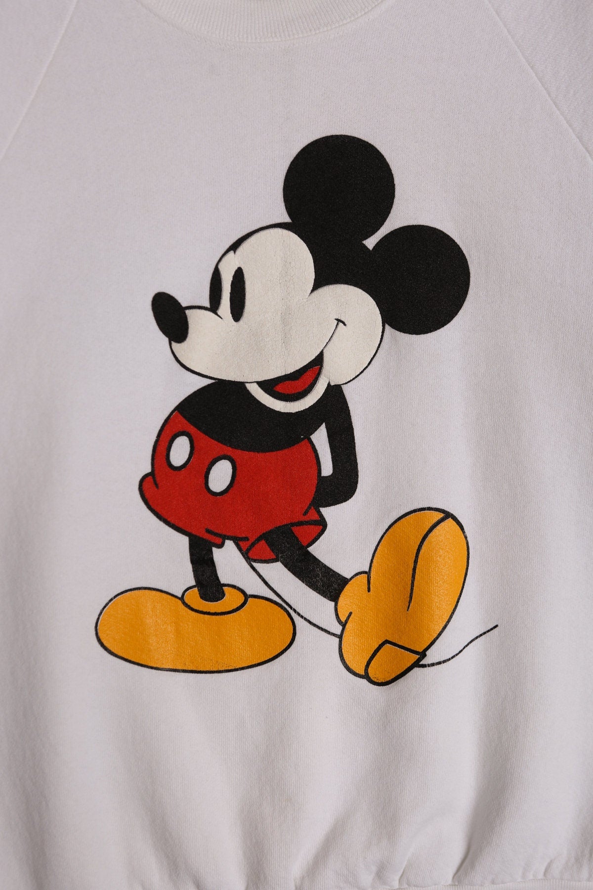 Vintage White Sweatshirt - Mickey Mouse Print