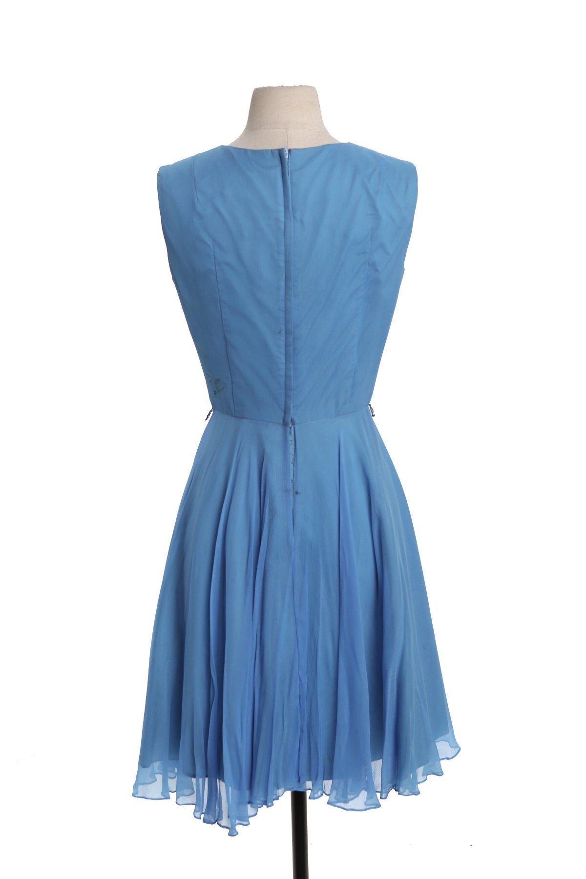 60's Woman Blue Poly Casual Dress - Sleeveless