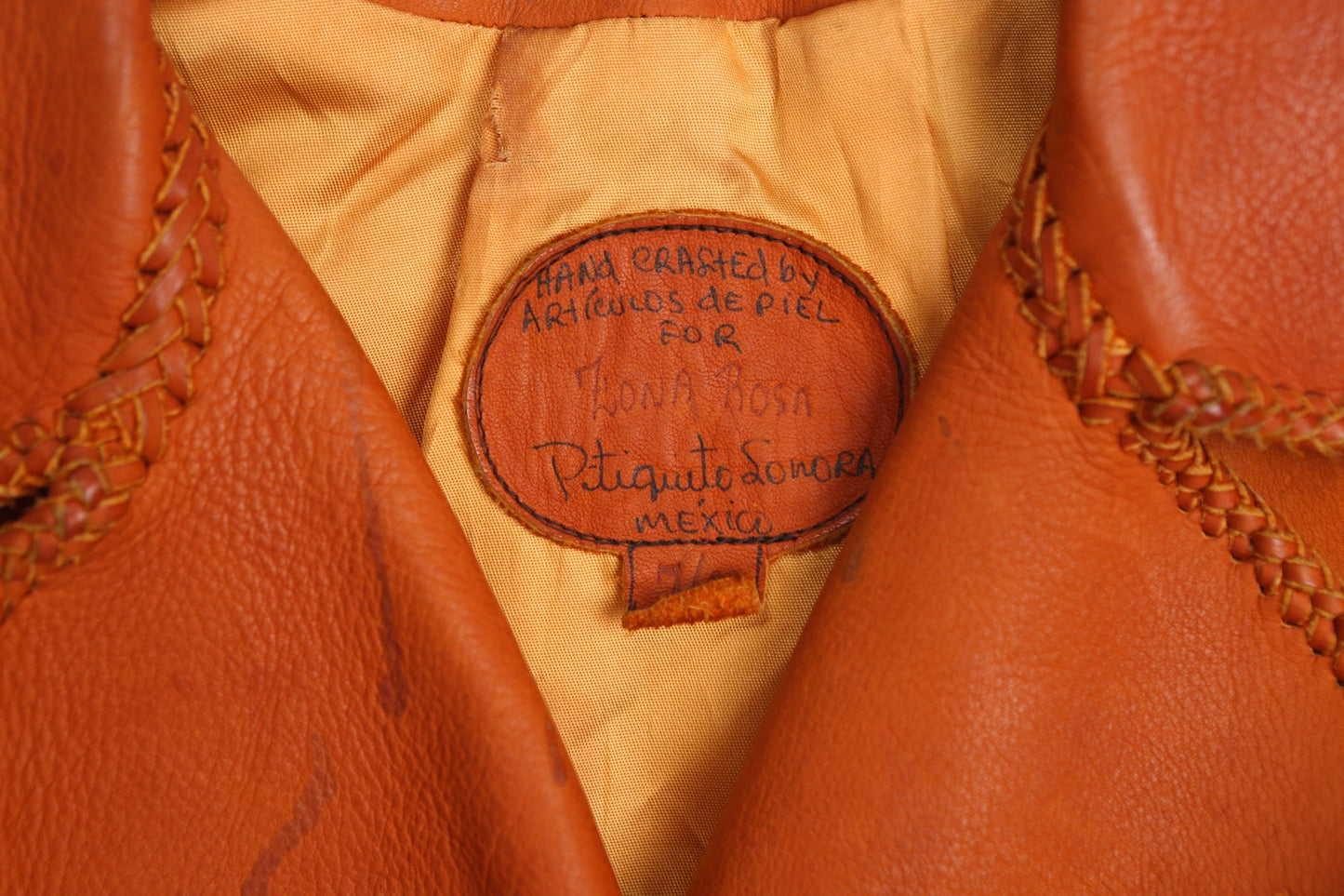 Vintage Women Hand Made Leather Jacket - Style 70's - Made in Mexico City on The Zona Rosa district.