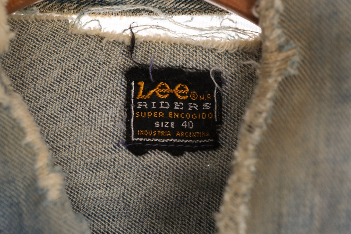 Vintage Lee Denim Vest - Biker Style - Distressed