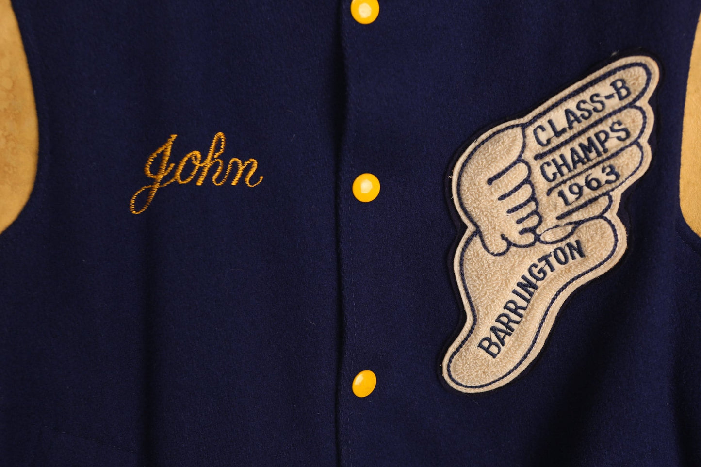 Vintage Men Varsity Jacket - 1963 Barrington Class B Champs