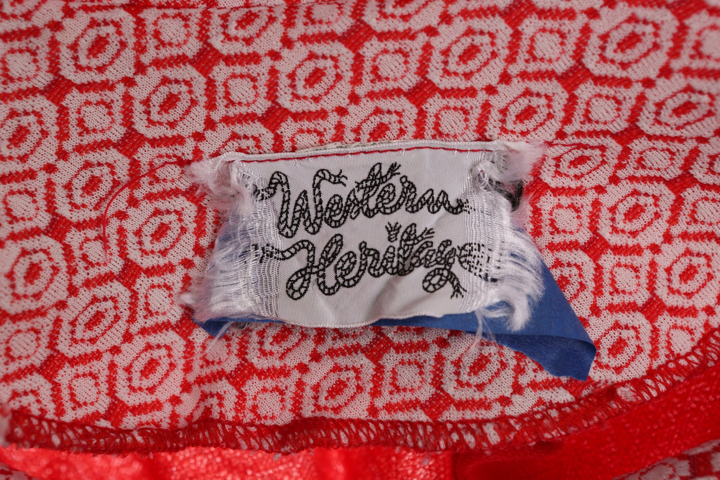 70's Women Red Poly Western Top