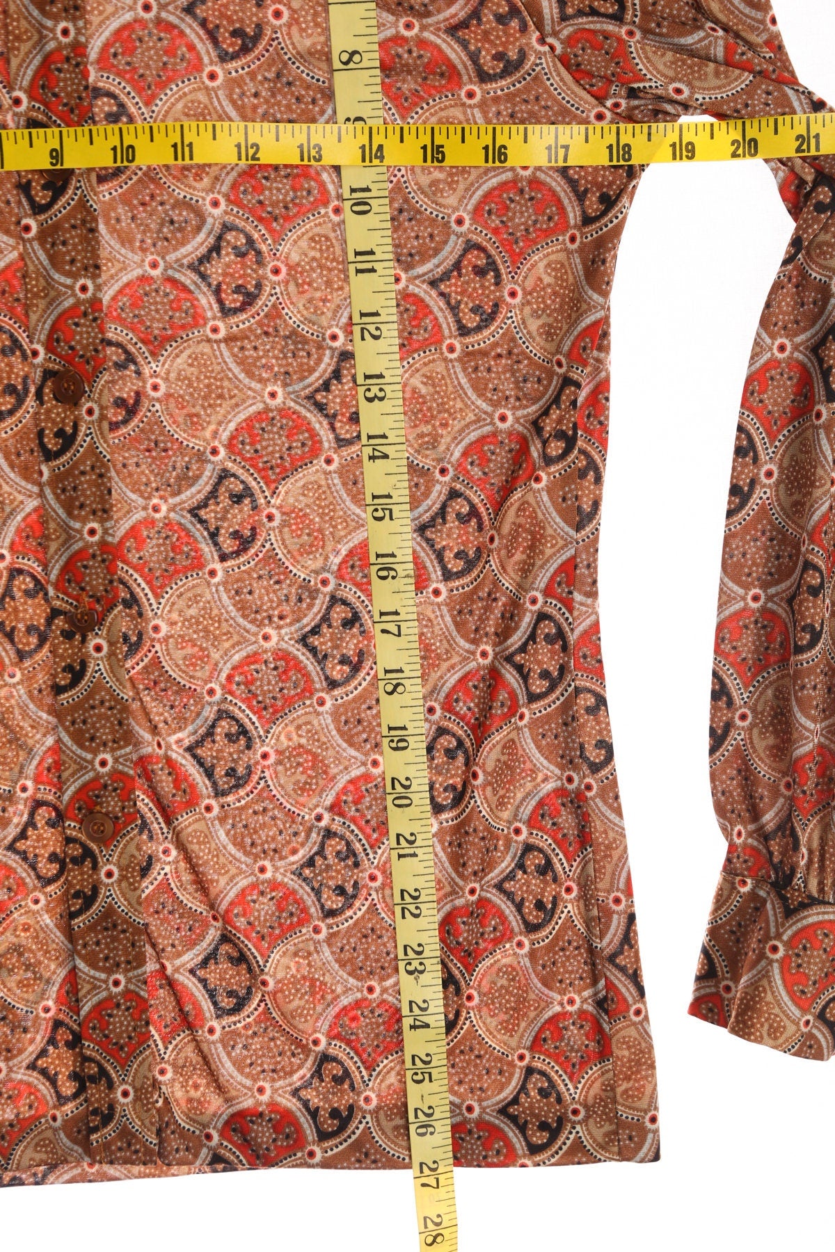 70's Women Brown Disco Top