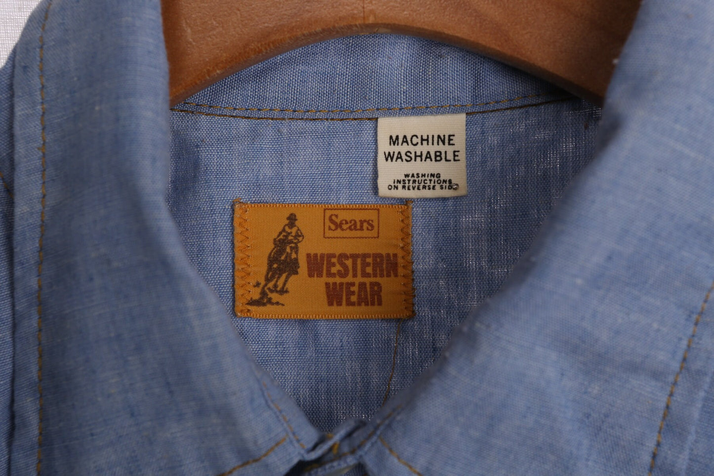 70's Men Western Shirt - Tiger Embroidery - Hippie - Florwer Embroidery