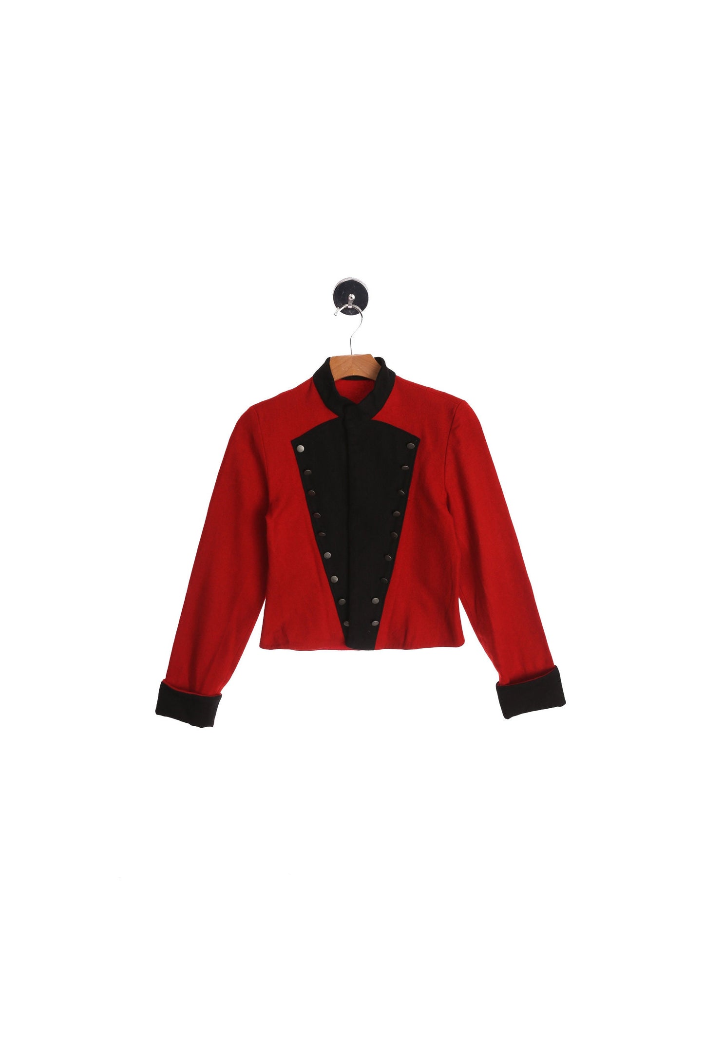 Vintage Marching Band Jacket - Red / Black - Steel Buttons