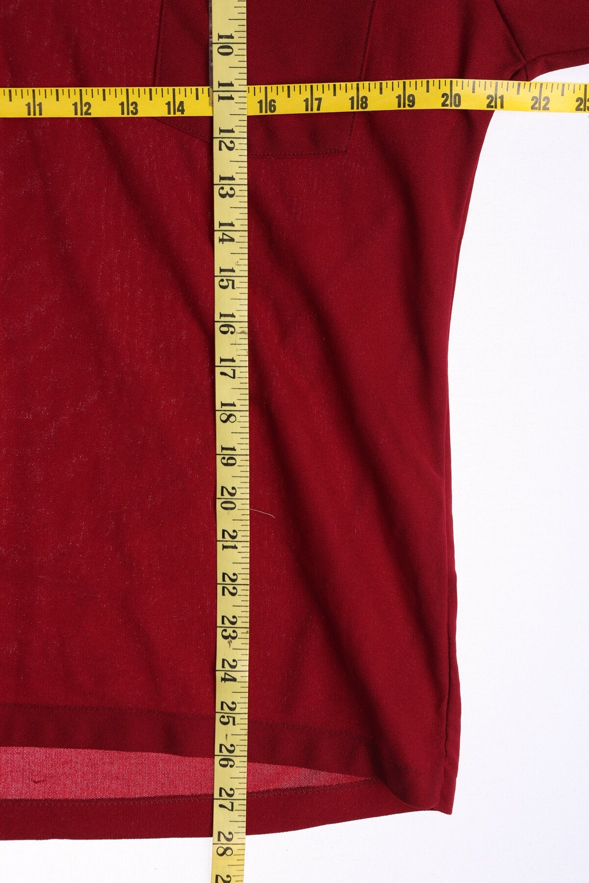 70's Men Red Poly Turtleneck Shirt