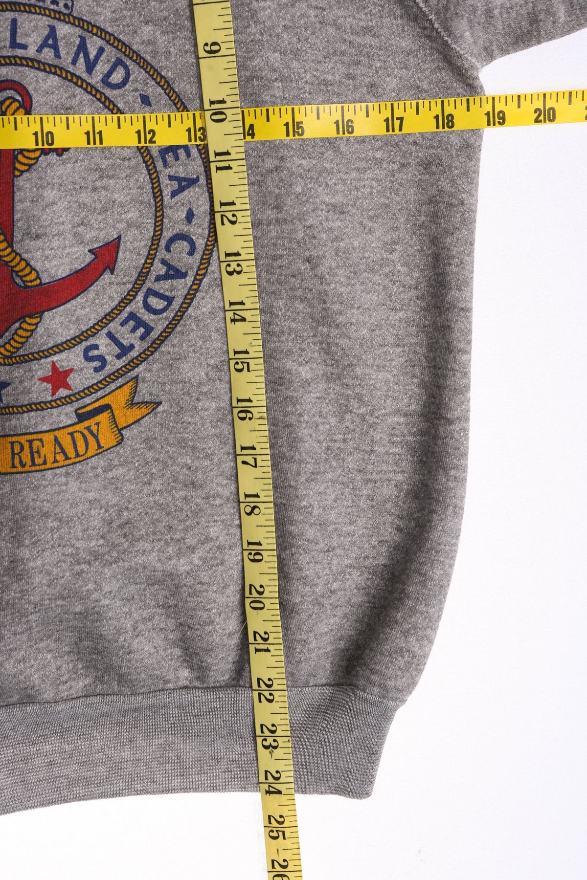 Vintage Gray Graphic Sweatshirt - Royal New Zealand Cadets Print