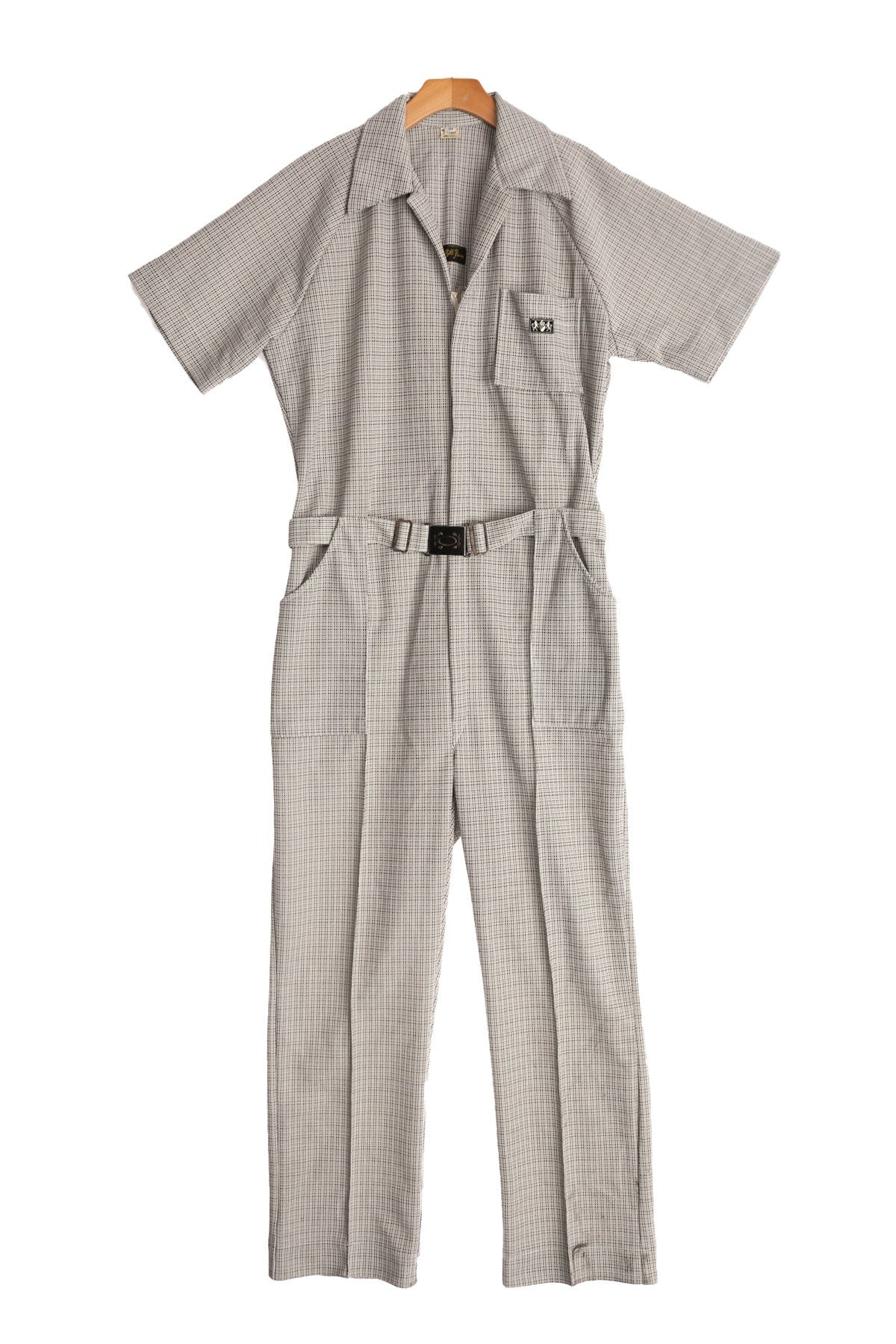 70's Men Gray and white Polyester Jumpsuit - Bill Parry