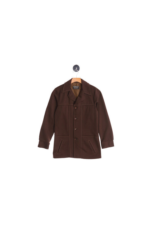 70's Men Brown Casual Polyester Jacket by Farah