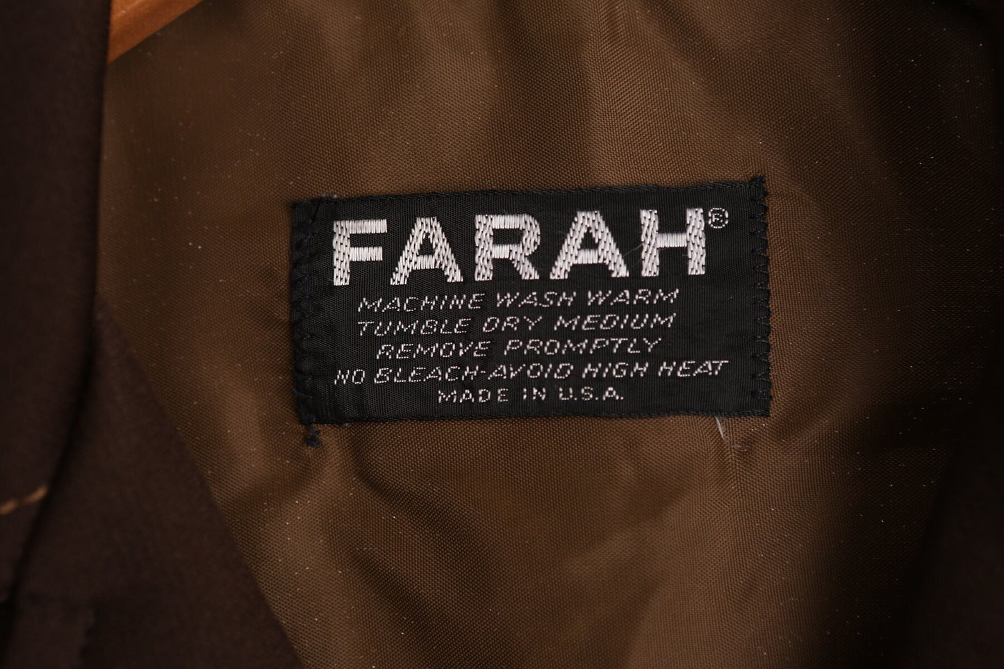 70's Men Brown Casual Polyester Jacket by Farah