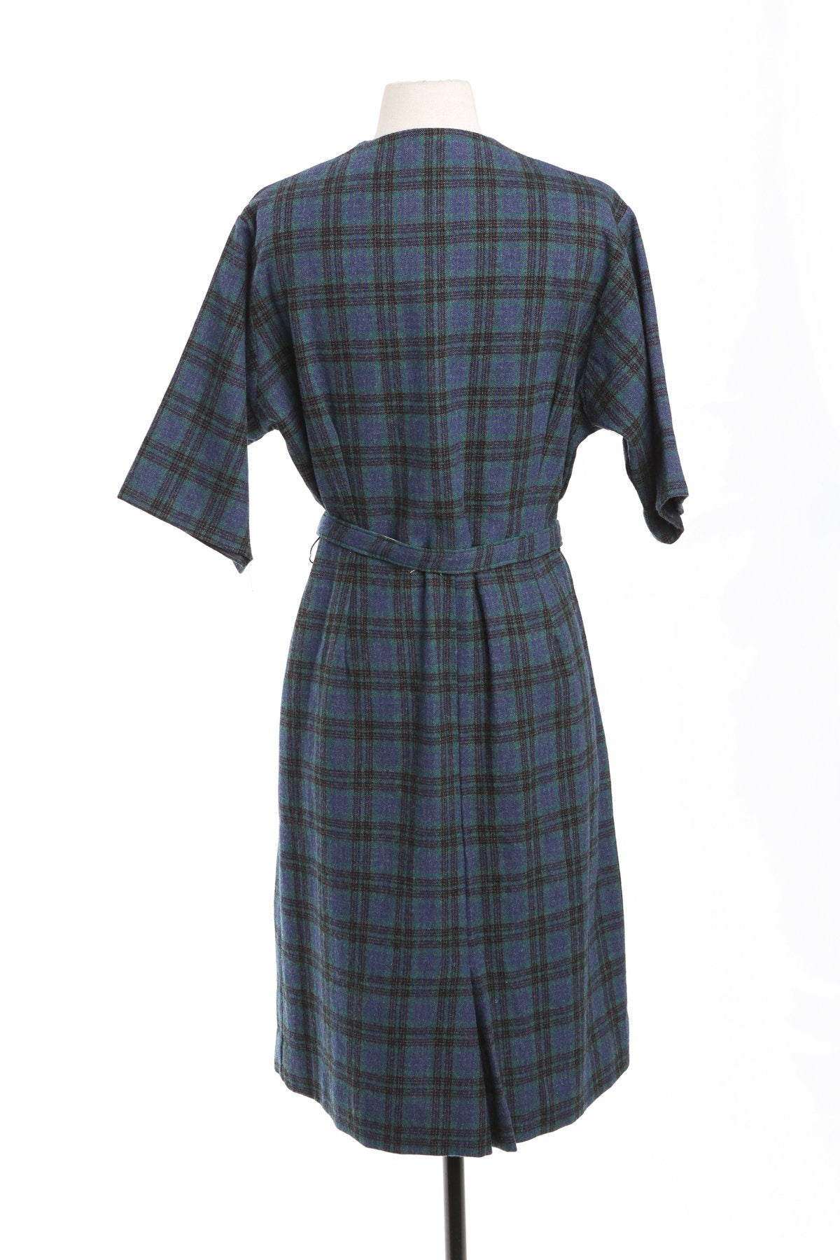 Vintage Plaid Dress - Blue and green - Era 50's - 60's