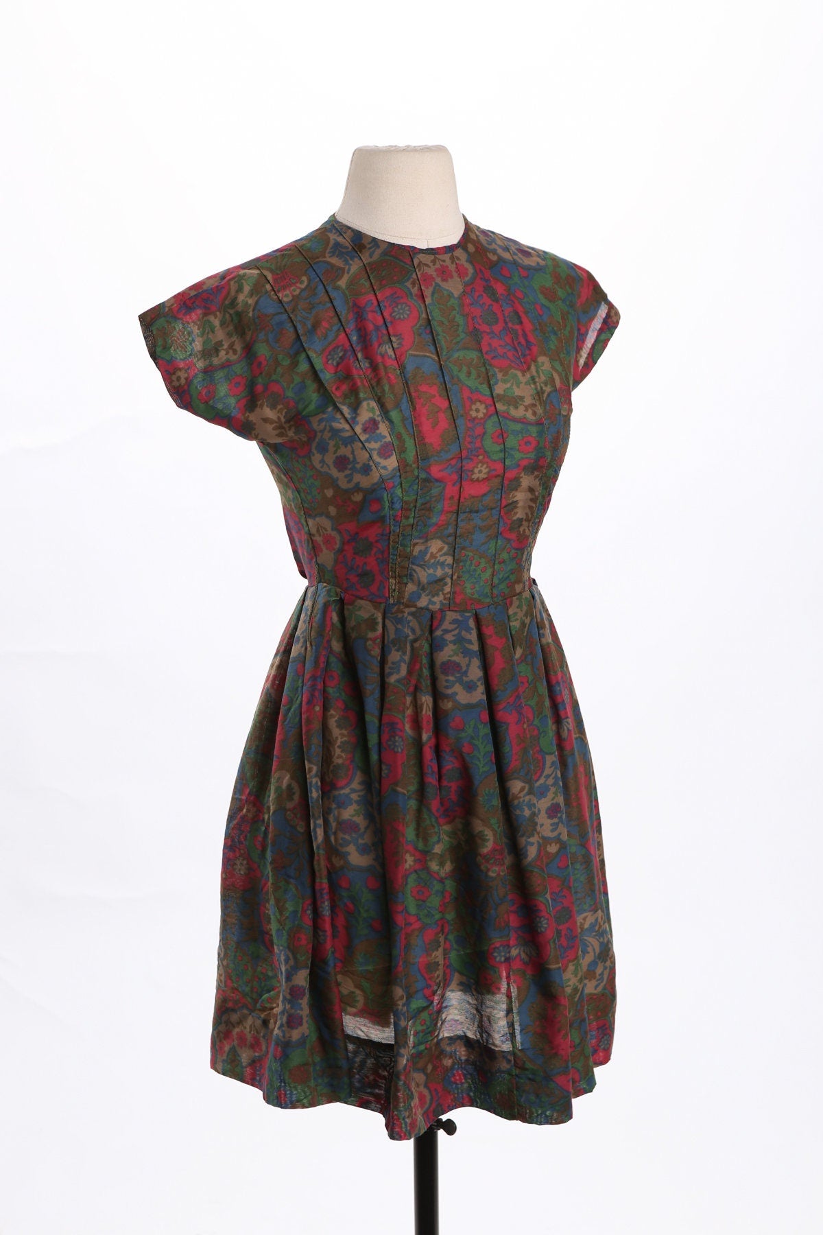 Women 60's Floral Print Summer Dress