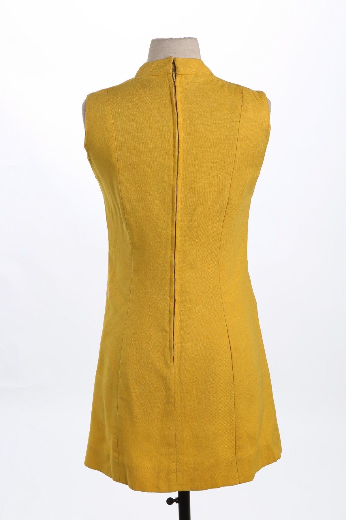 70's Yellow Poly Mod Dress
