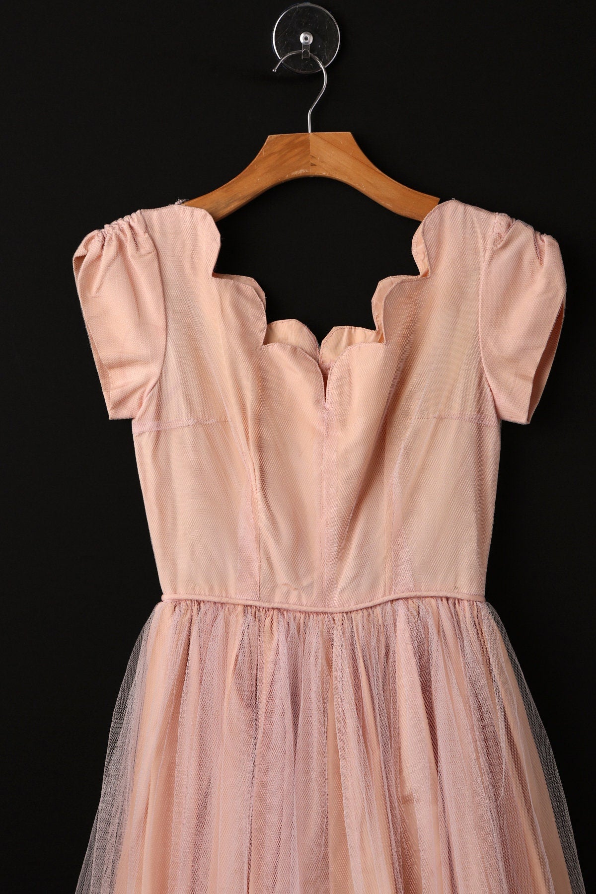 Vintage Women Pink Ball Gown Dress - Era 50's - 60's