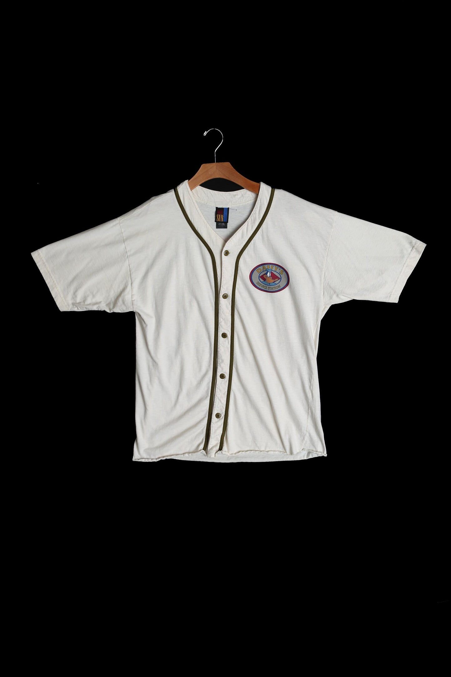 Vintage Baseball Graphic Shirt - Daffy's Gas Service Station Print