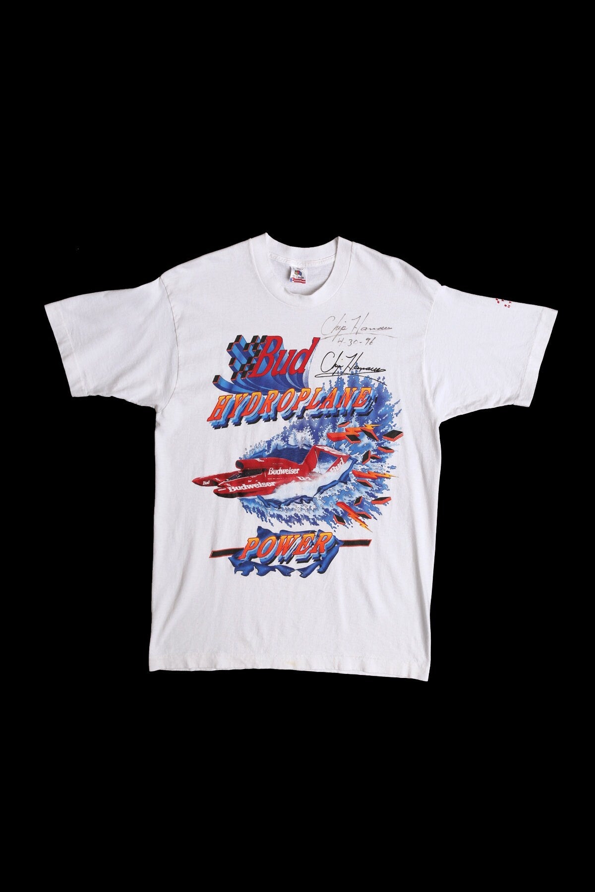 Vintage Autographed Hydroplane Racing Graphic T-shirt