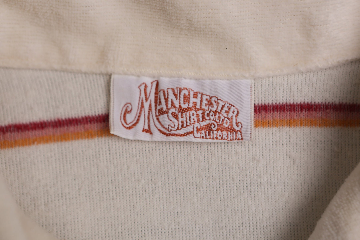 Men Striped Long Sleeve Velour Shirt - Era 80's - 90's